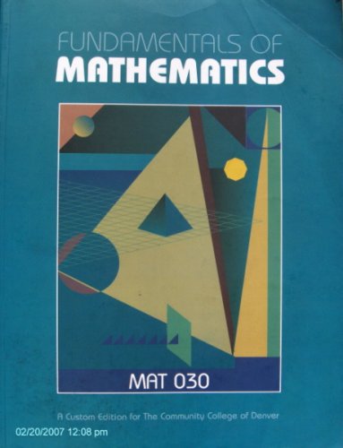 What Is Math 030 Amazon.com: Fundamentals of Mathematics (MAT 030: A Custom Edition for ...