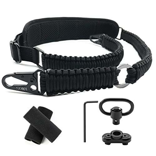 SOMA Rifle Sling with Shoulder Pad and QD Sling Mount, 550 Paracord Gun