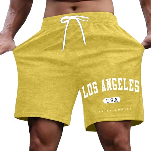 Pantalones cortos para hombre, divertidos, estampado de letras, informales, holgados, pantalones deportivos Y2k, vintage, hip hop, ropa de calle, elásticos, transpirables, ligeros, cómodos, pantalones
