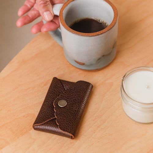 Image of Portland Leather Goods Mini Daisy Wallet for Women - Handmade from the Finest Full-Grain Hides - Features Envelope Design with Snap Closure - Coldbrew