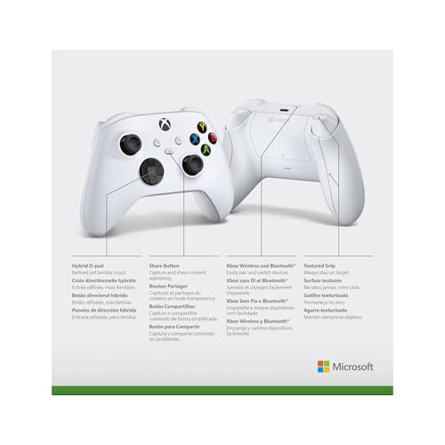Xbox Wireless Controller Robot White Series X/S/One, Windows 10/11, iOS y Android