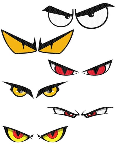 WUNZILO 6 paia Adesivi per occhi robot tosaerba, confezione da adesivi riflettenti, per robot, impermeabili, autoadesivi, per robot tosaerba, decorazione, Collegato