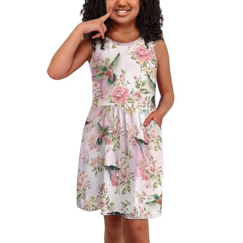 Flashideas Girls Dresses Round Neck Flared Skate Dress with Pockets Casual Dresses Soft Comfortable4