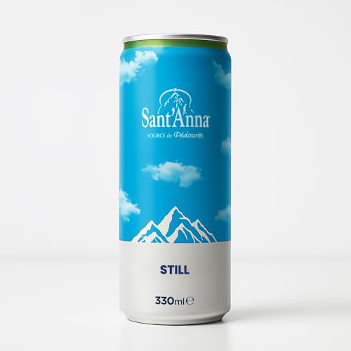 Sant'Anna Still Mineral Water, 11.16 Fl Oz (24-Pack) | Pure French Pyrenees Mountain-Fresh Drinking Water | Natural Functional Drink | Sodium-Free Mineral in Cans
