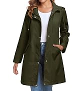Women's Lightweight Hooded Rain Jacket | Bloggerlove Waterproof Trench Coat