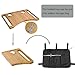 Walker Tray & Storage Bag Combo with Cup Holder, Large Capacity, Water-Resistant, Bamboo Tray for Rolling Folding Walkers, Lightweight Walker Accessories for Seniors(2 Cup Holder, Black Bag)