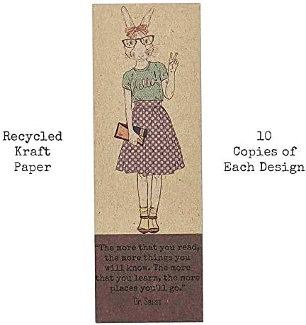 Simple Set of Bookmarks - 40 Recycled, Earth Friendly Bookmarks, Great for School Rewards or Little prizes