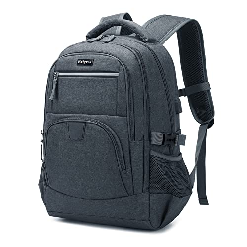 Ruigrea Sac à Dos Homme 15.4 Pouces Ordinateur Portable Sac à Dos Fonctionnel avec USB Charging Port pour Loisirs travailler Scolaire