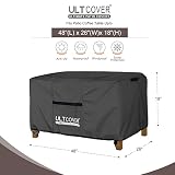ULTCOVER Pokrowiec na stolik kawowy na patio, wodoodporny prostokątny pokrowiec na mały stolik pomocniczy na zewnątrz 122 x 66 x 45 cm, czarny