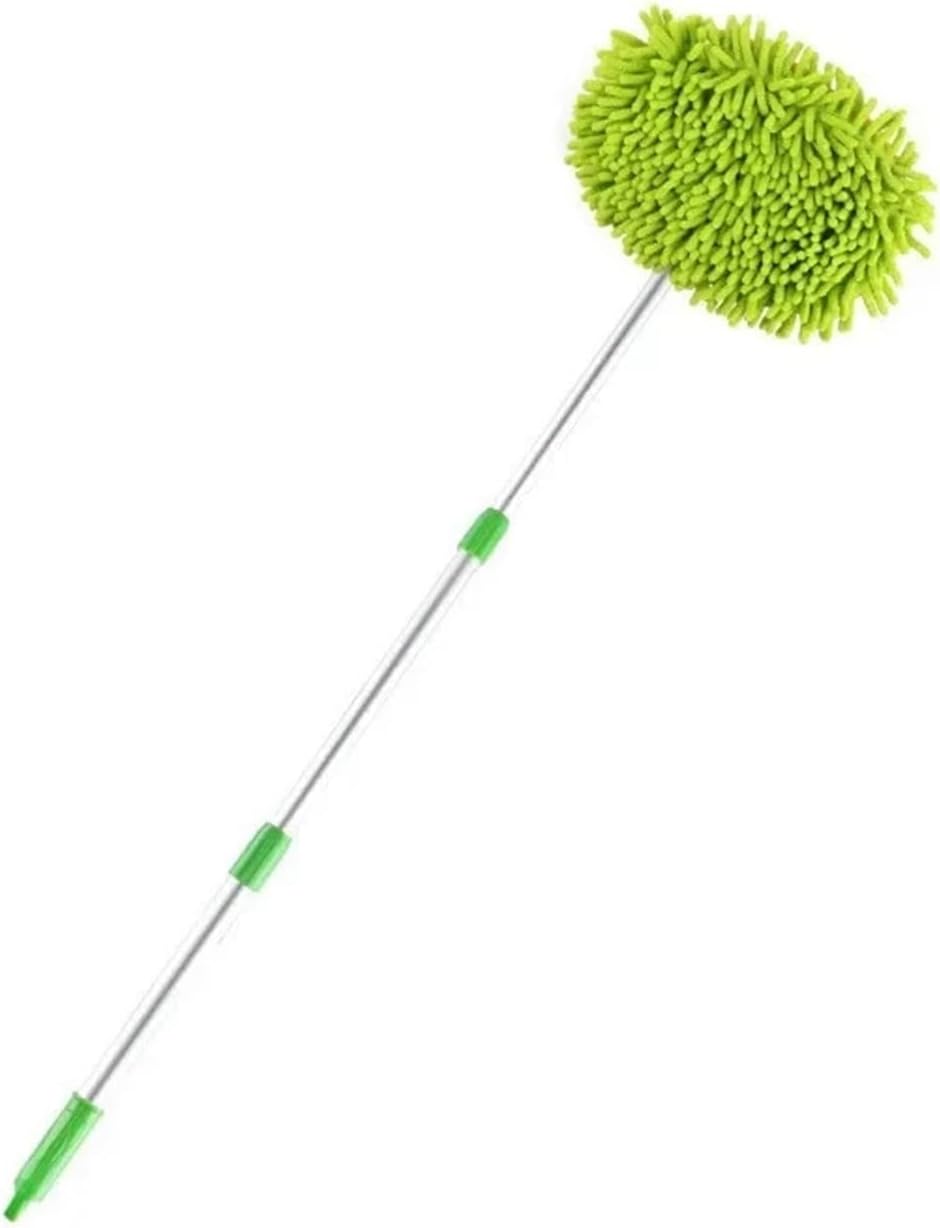 Fit for Car Wash Brush Mop Cleaning Tool with Long Handle Kit for Washing Detailing Cars Truck, SUV, RV, Trailer, Boat 2 in 1 Chenille Microfiber Sponge Not Hurt Paint Scratch Free(1set)