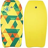 Classic 37 Inch Bodyboard (Geometric) - EPS Core, HDPE Slick, Crescent Tail, Graphic Slick, Includes Leash for Men, Women, Kids - Durable, Surfing Waves Ocean Summer Fun Beach Water Body Board