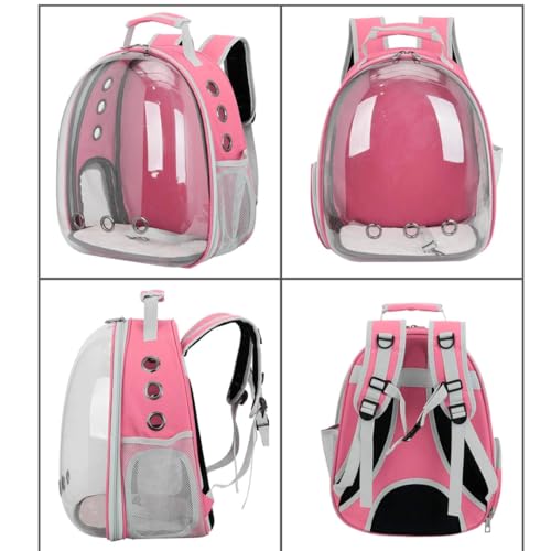 Mochila Transporte Pet Cães Gatos Visão Panorâmica Astronauta viagens passeio (Azul)