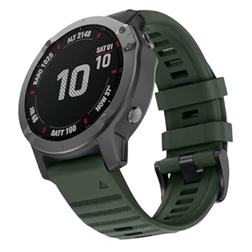 OUTVI Pulseira de relógio de 26 mm compatível com Garmin Fenix 5x 6x Pro 7x 3 horas, silicone resistente, ajuste rápido, 26 pulseiras, substituição para Epix Pro Gen 2 de 51 mm, Enduro 2 Descent Mk2