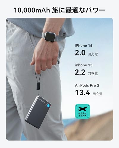 INIU モバイルバッテリー MagSafe対応 10000mAh 薄型 Qi2認証 P73 の商品画像 4