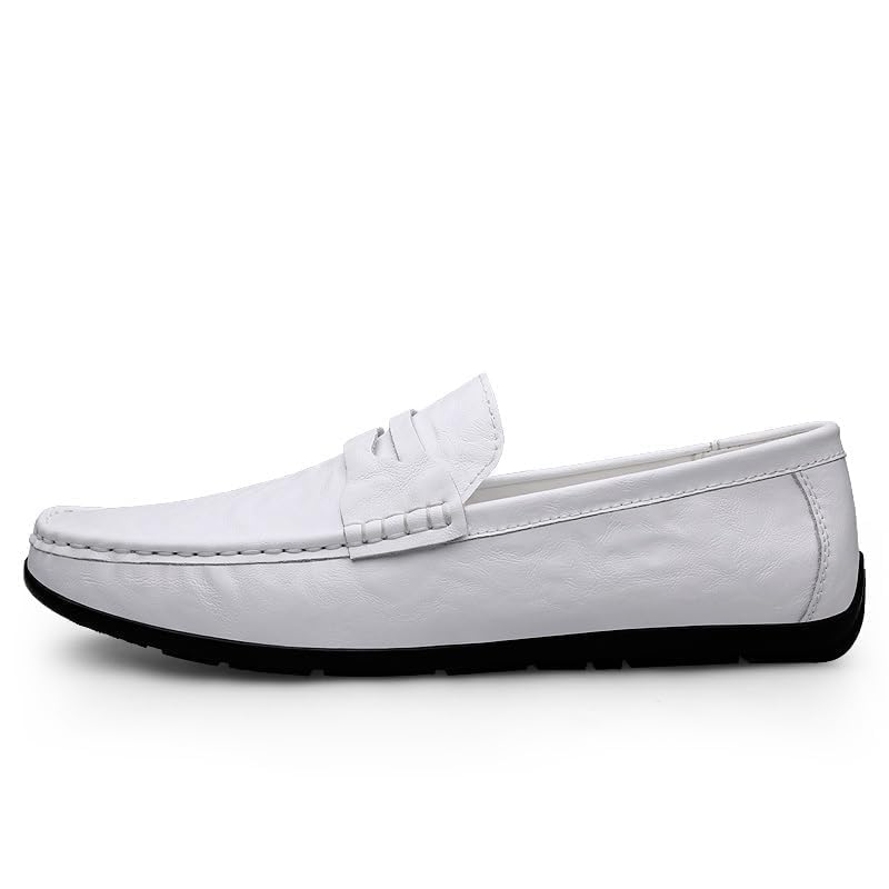 Men's Loafers Shoes Round Toe Faux Leather Penny Loafers Flat Heel Flexible Lightweight Wedding Outdoor Slip-on3