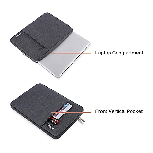 Image of MOSISO Laptop Case 13.3 inch, 13-13.3 inch Laptop Sleeve Compatible with MacBook Air /Pro 13 /Pro 14 M5 M4 M3 M2 M1, HP Dell ASUS Lenovo,Polyester Vertical Computer Sleeve Bag with Pocket, Space Gray