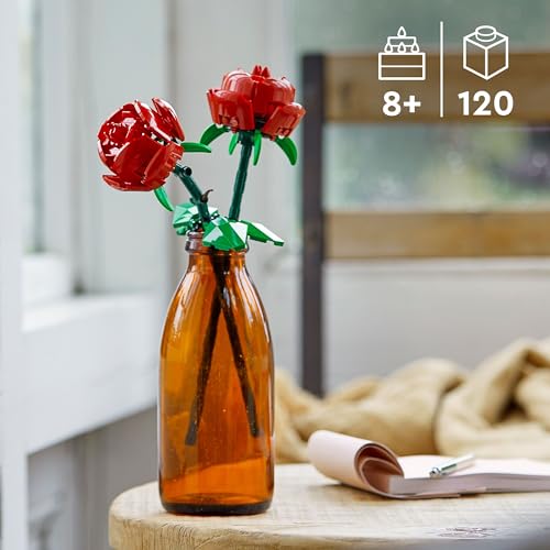 LEGO Botanicals Les Roses - Jeu de Construction de Fleurs Artificielles - Décoration Florale pour la Maison ou le Bureau - Jouet sur la Nature - Cadeau d'Anniversaire pour Fille dès 8 ans ou Ado 40460