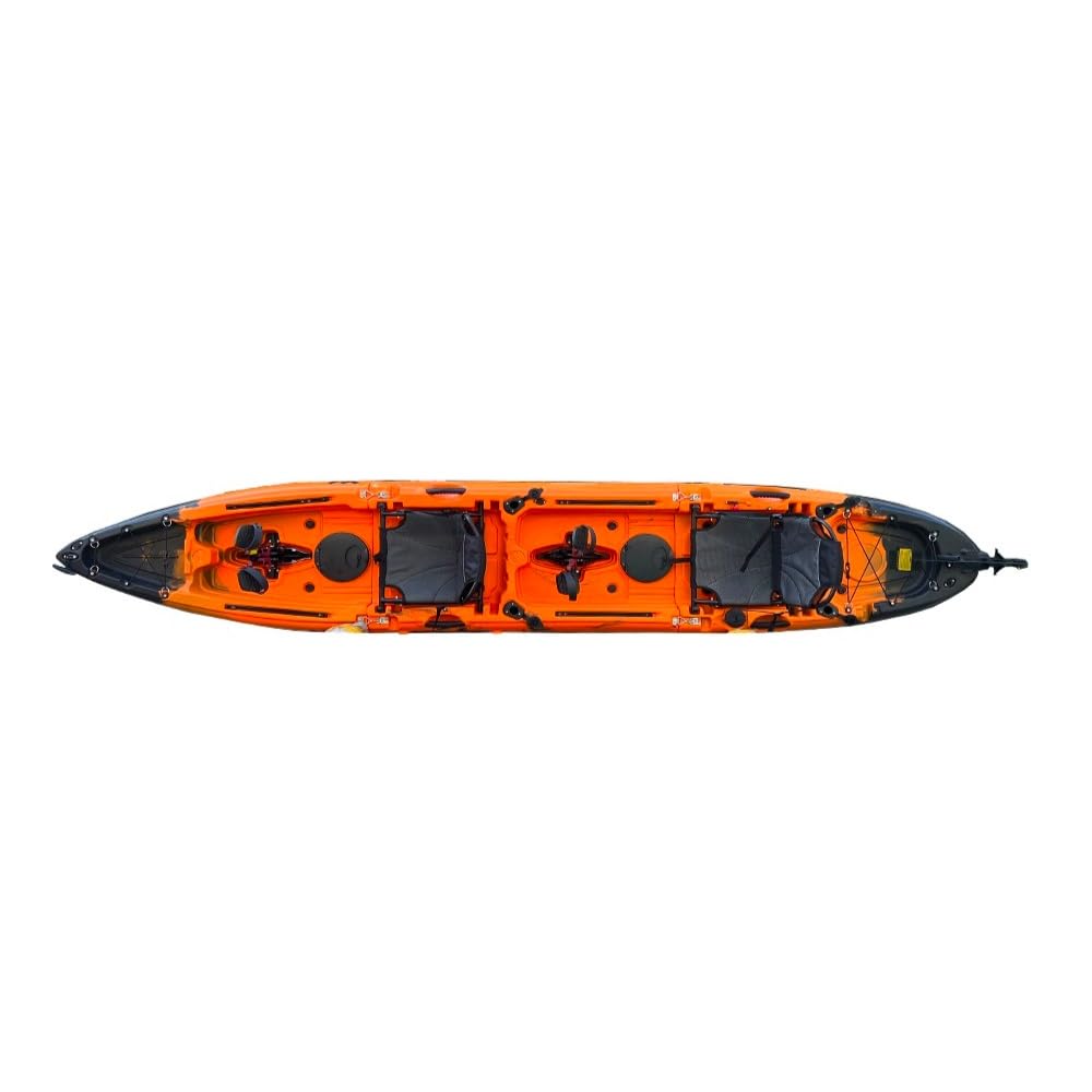 Kayak De Pêche Démontable Samoa Long Wave - Modulaire (3 Sections) - Propulsion Par Pédales, Siège Surélevé - Convertible Solo/tandem En 10 Secondes