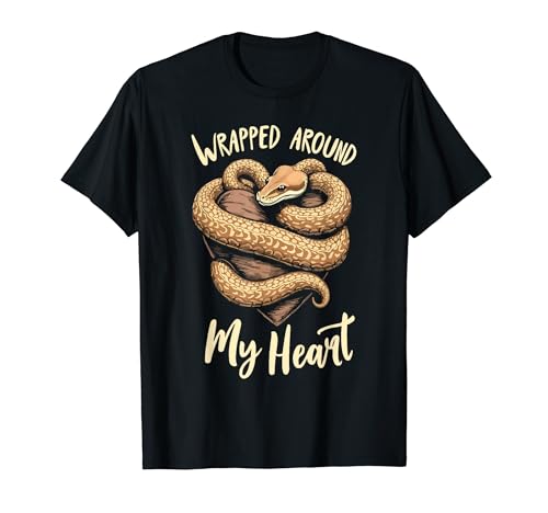 Balle Python Snake Lover Reptile Enveloppée autour de mon cœur T-Shirt