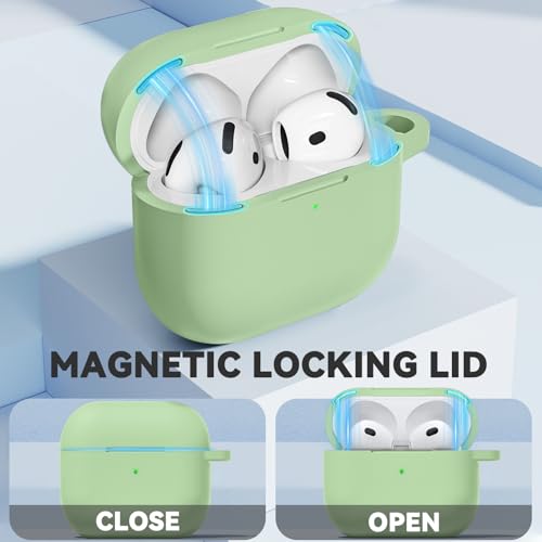 Image of Ljusmicker for AirPods 4 Case 2024 with Magnetic Lock,Pastel Green
