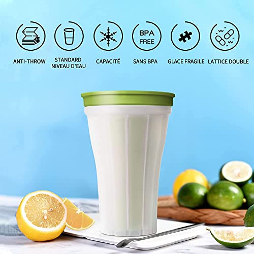 Slushy Maker Becher, 144 ml, wiederverwendbar, Frozen Squeeze Cup, Homemad Cooling Maker Cup, Quick Frozen Smoothies Cup, DIY Eismaschine Becher für Familie (grün) – Bild 4