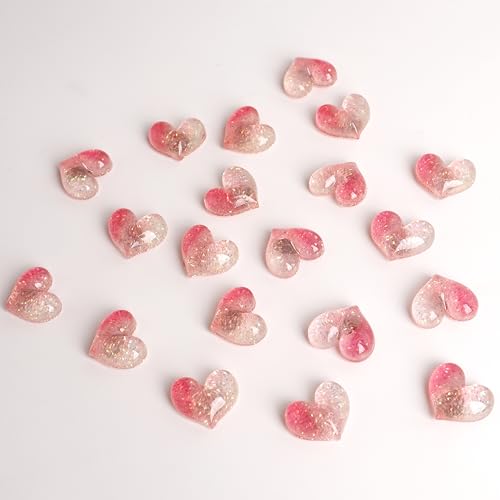 24 imanes decorativos en forma de corazón rosa miniatura 5