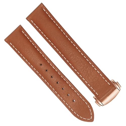 Correa de reloj de cuero genuino para Omega 150 con broche plegable seguro