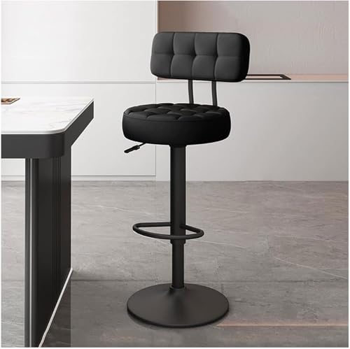 Tabourets de bar simples à hauteur réglable avec dossier gris style industriel