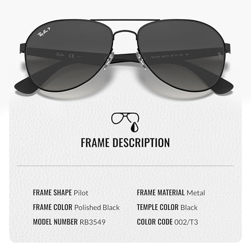 Ray-Ban RB3549 Pilot Shaped Sunglasses for Men & Women with Official RAYBAN Eyewear Kit3