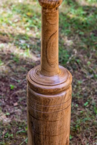 Image of USC Wooden Indian Club, Ring Design Mugdar, Handcrafted Training and Exercise Fitness Equipment (2, Kilograms)
