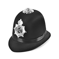 Bristol Novelty BH660 Helm für Bobby/ENGL. Polizist, Satinstoff, Unisex, für Erwachsene, Einheitsgröße Halloween