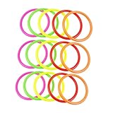 VICASKY Anneaux de Lancer en Plastique Colorés 15 Cm, Jeu D'anneaux Solide 15 Pièces, Joue...