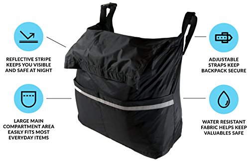Wheelchair Bag for Back of Chair - Accessory Carry Pouch for Storage of Personal Accessories and Essential Items - Lightweight and Large Expanding Design for Wheel Chair Travel Back - Thumbnail 5