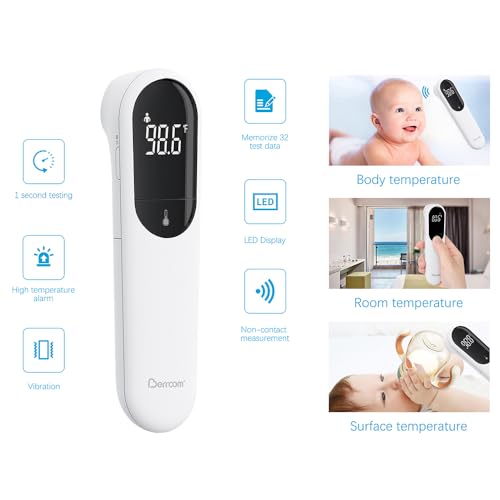 Berrcom Dual Probe Forehead Thermometer - No Touch Digital Thermometer for Adults, Kids, Babies with LED Display, Fever Alarm & Fast Reading — view 3