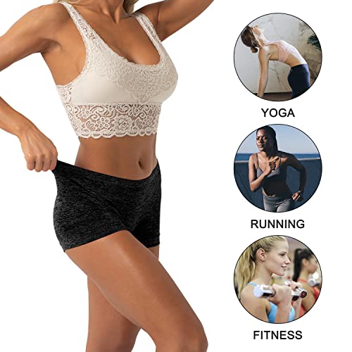 R RUXIA Women's Boyshorts Underwear Seamless Boy Shorts Panties Soft Stretch Boxer Briefs 5 Packs(Regular & Plus Size)