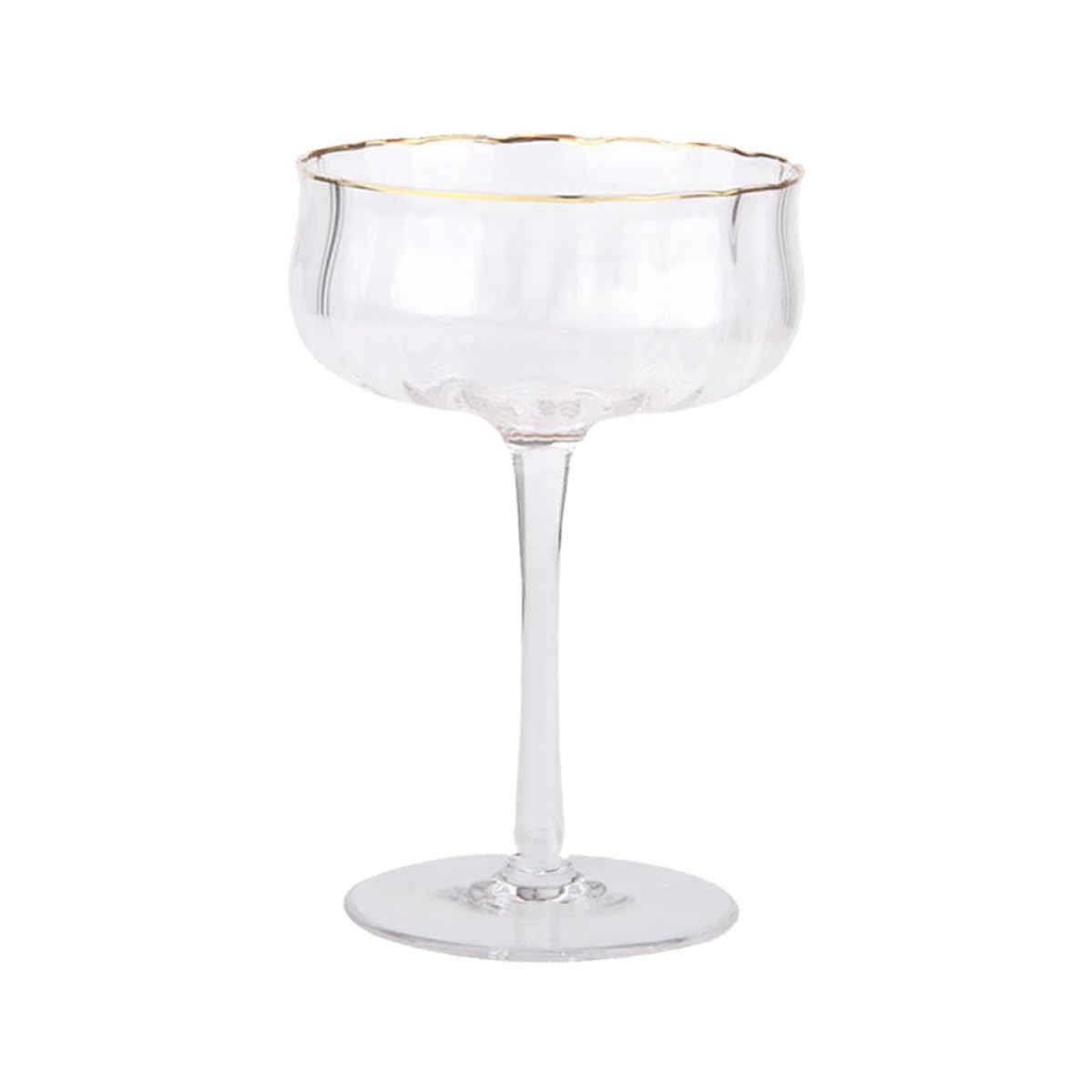 Copa de cóctel de vidrio dorado de 260ml de diseño polivalente y estética minimalista
