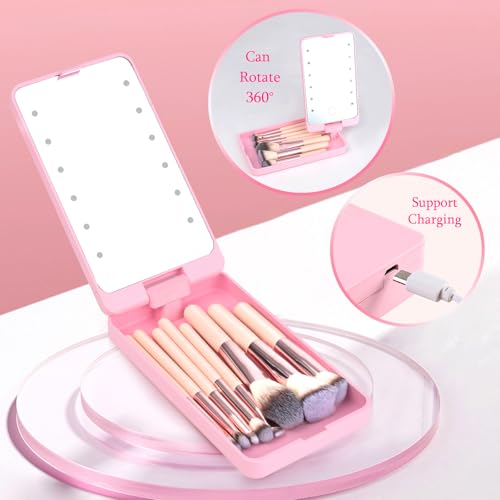 8-Piece-Initials-Makeup-Brush-Set-With-Led-Light-MirrorTravel-Makeup-Brush-SetMonogrammed-Gifts-Personalized-WomenS-Creative-GiftsPink-M