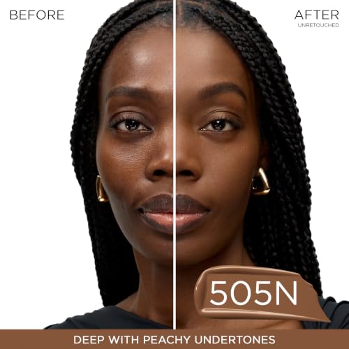 Image of Lancome Teint Idole Ultra Wear Natural Matte Foundation- Longwear, Medium-Full Coverage, Natural Finish, Waterproof & Hydrating - 505N (Deep Skin with Neutral /Deep Peachy Undertones), 1 Fl Oz