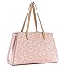 GUESS Women's Elsa Logo Print Satchel Crossbody Bag Handbag Tote (Rose Pink)