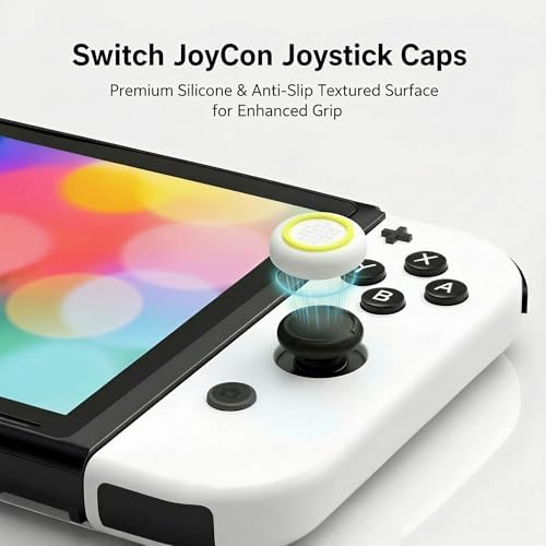 Inoostar 20PCS Optimized Silicone Thumb Grips & Joystick Caps for Nintendo Switch/OLED/Lite JoyCon Controllers Accessories | 10 Colors, Anti-Slip, Anti-Scratch & Enhanced Gaming Experience - 4