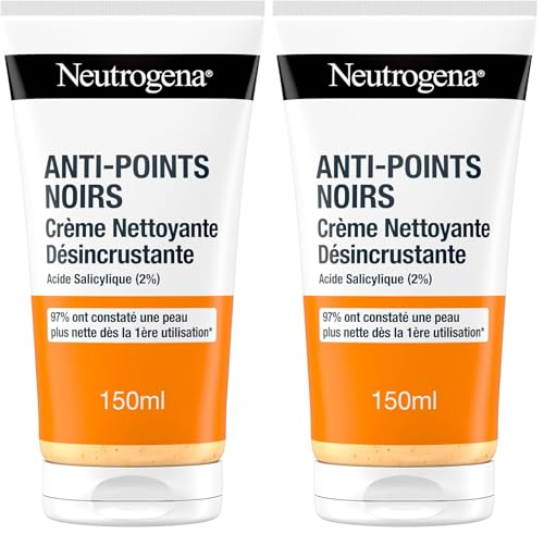 Neutrogena | Crème Nettoyante Désincrustante Anti-Points Noirs (tube de 150 ml) – Nettoyant pour le visage à l'acide salicylique (2%) (Lot de 2)