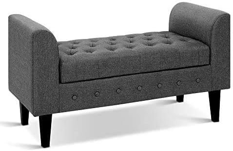 BLACK OAK Fabric Storage Ottoman Sofa Sette Couch (Grey)