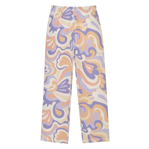 ZZXXB Abstract Swirl Boys Long Pants Soft Trousers Elastic Waist Kids Lounge Bottoms with Pockets S-XL