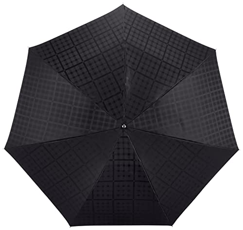 [ダックス] MOONBAT(ムーンバット) ポリエステル後染ジャガード チェック 折りたたみ傘 雨傘 耐風 紳士 メンズ 21-125-10728-05-15-60 ブラック 親骨の長さ：約60㎝ 2枚目