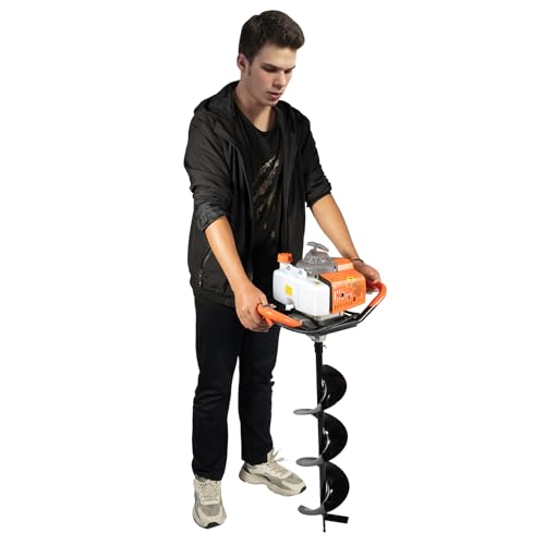 MccoMMon 52cc 2-Takt-Benzin-Rückengrubenbagger Erdbohrgeräte, 2,4 PS Benzin Rammlochbagger Zaun Rammlochbohrgeräte Bagger, EIN Mann mechanische Rückengrubenbagger