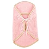 Muka Dog Bathrobe Towel Quick-Dry Absorbent Microfiber Dog Towel with Hood, Size S, M, L-Pink-S