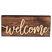 P. Graham Dunn Welcome Script Design Brown 3 x 6 Inch Solid Pine Wood Farmhouse Stick Sign