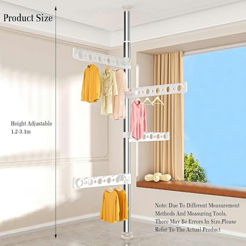 Rangement vertical d'angle à 6 niveaux télescopique pour dressing