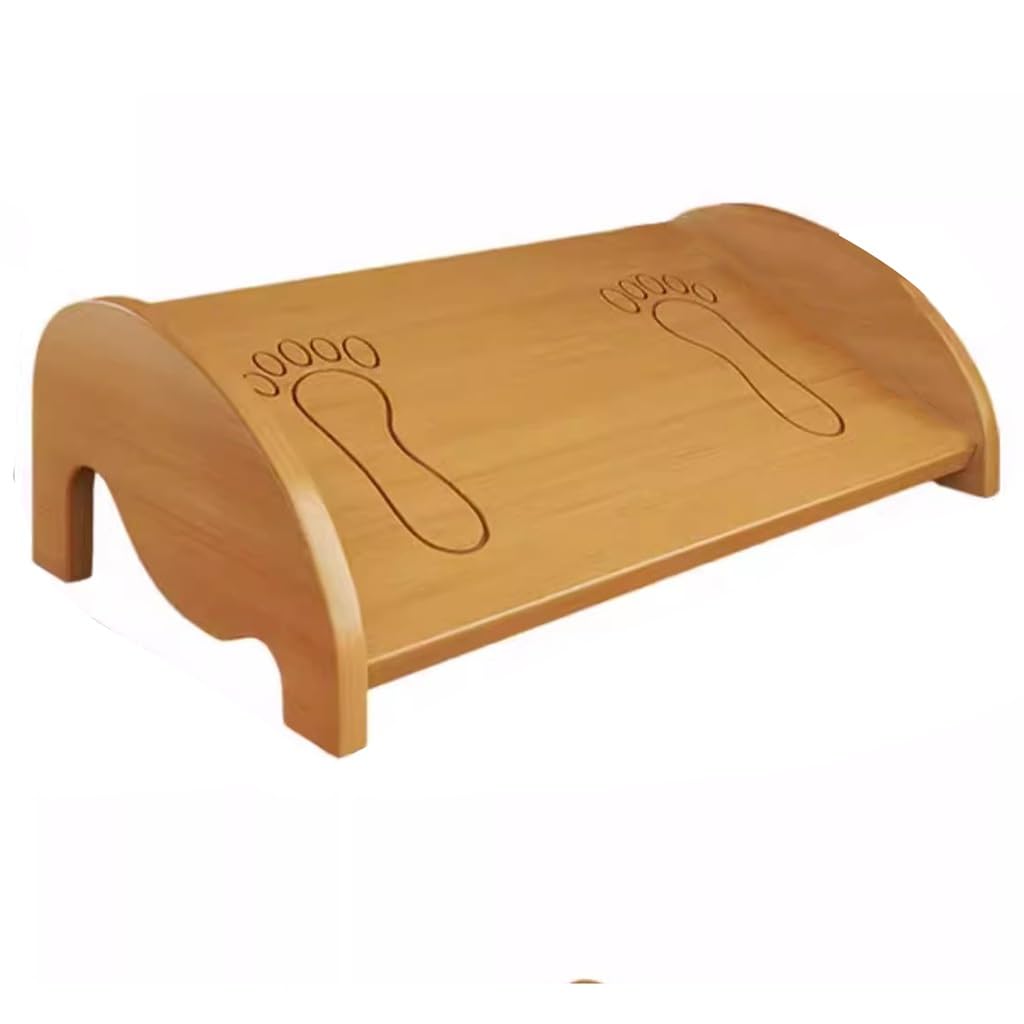 Bamboo Under Desk Footrest Ergonomic Foot Rest for Under Desk at Work Wide Large Nursing Stool Wood Slanted Foot Rest Foot Stool Foot Stool Relieves for Kids Adults