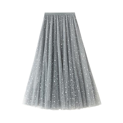 Jupe mi-longue trapèze style tutu pour femme en tulle fluide
